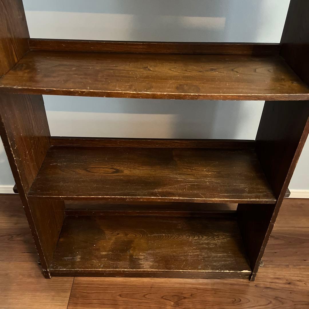 昭和レトロ　本棚　飾り棚　木製オープンシェルフ 4段 ブラウン