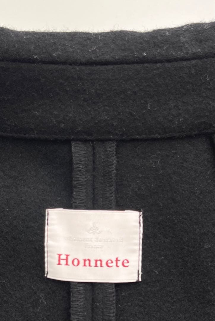 美品　Honnete ショートバルーンコート　ポーランド製　ブラック