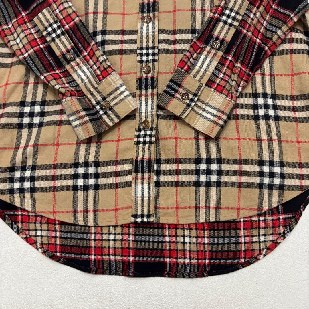美品　バーバリー　ノバチェック　切替　パッチワーク　シャツ　クレイジー　マルチ