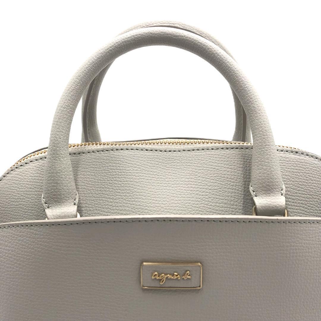 美品　agnes b. アニエスベーグレー レザー　ショルダーバッグ　2WAY