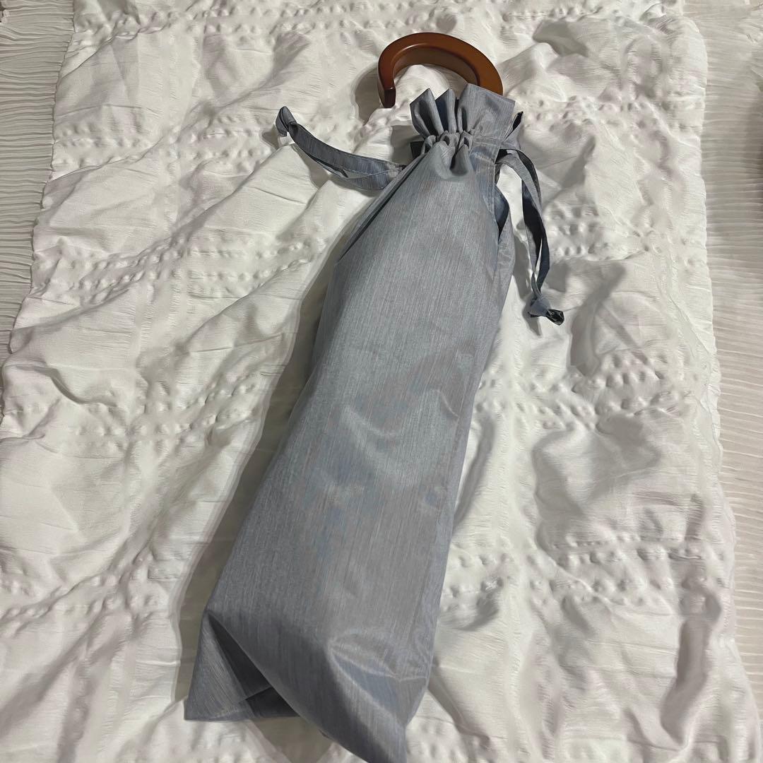 サンバリア100 2段折　日傘　フリル　フロスト　ブルー