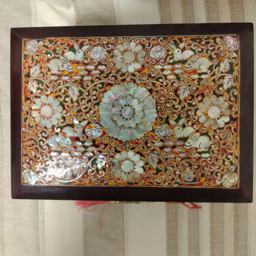 (アンティーク)貝殻装飾のジュエリーボックス