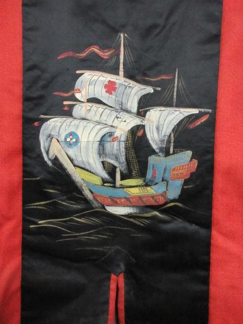 アンティーク帆船図陣羽織 [B25190]