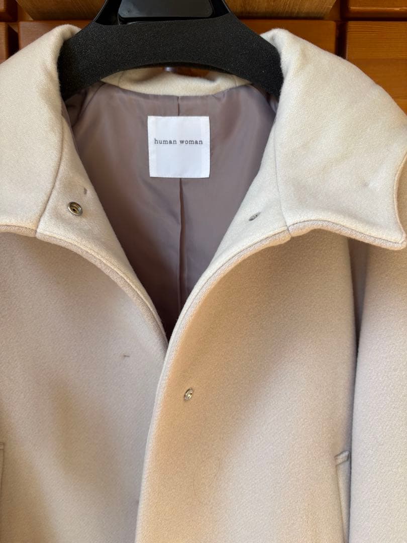 human woman アウター　コート ファインウールダブルモッサ　Sサイズ