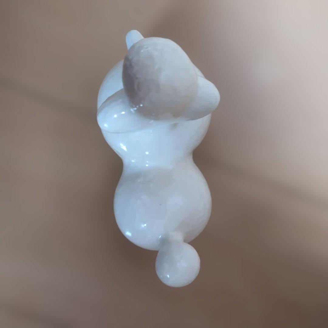 週末価格　リサ・ラーソン　陶器製ホワイトプードル置物