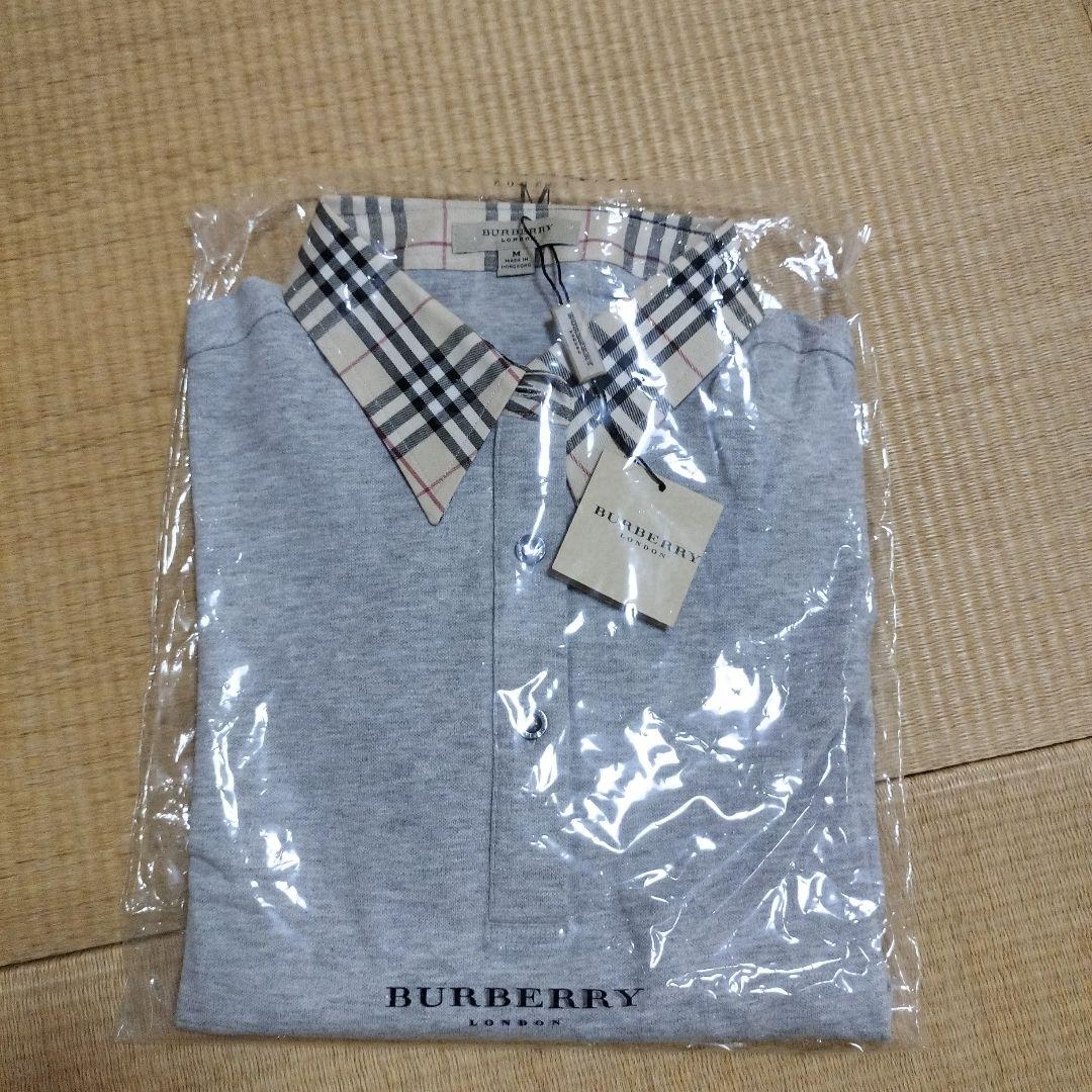 BURBERRY グレー 長袖ポロシャツ M