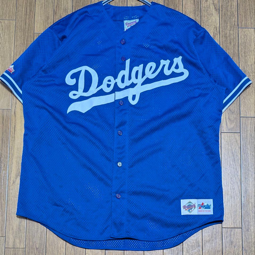 酒　90s USA製 マジェスティックドジャース 野茂英雄 ユニフォームＬ