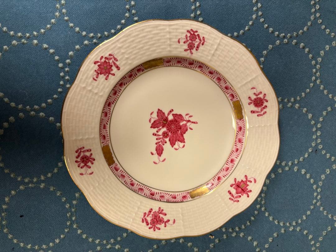 HEREND ヘレンド　アポニーピンク⑤プレート皿　16cm２枚