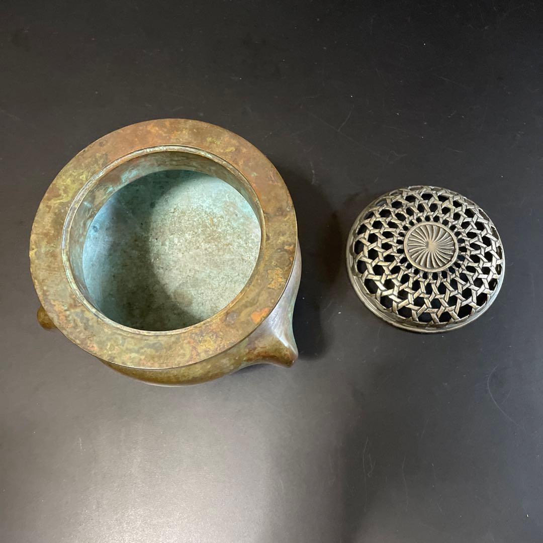 時代物　古銅香炉　 斑紫銅　在名あり5