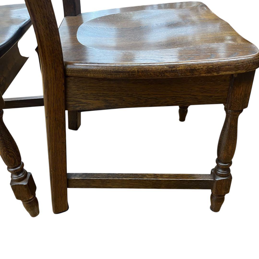 美品　起立木工　オランダ製　オーク無垢　2脚セッ