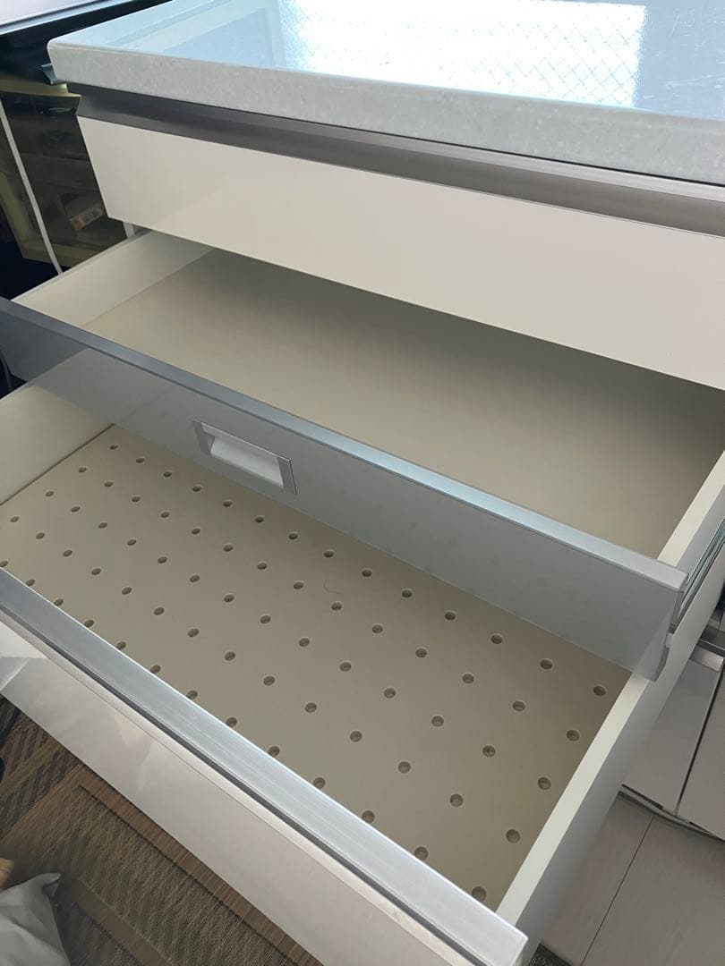 《送料込み》Pamouna パモウナ 120ホワイト食器棚 引き出し付き