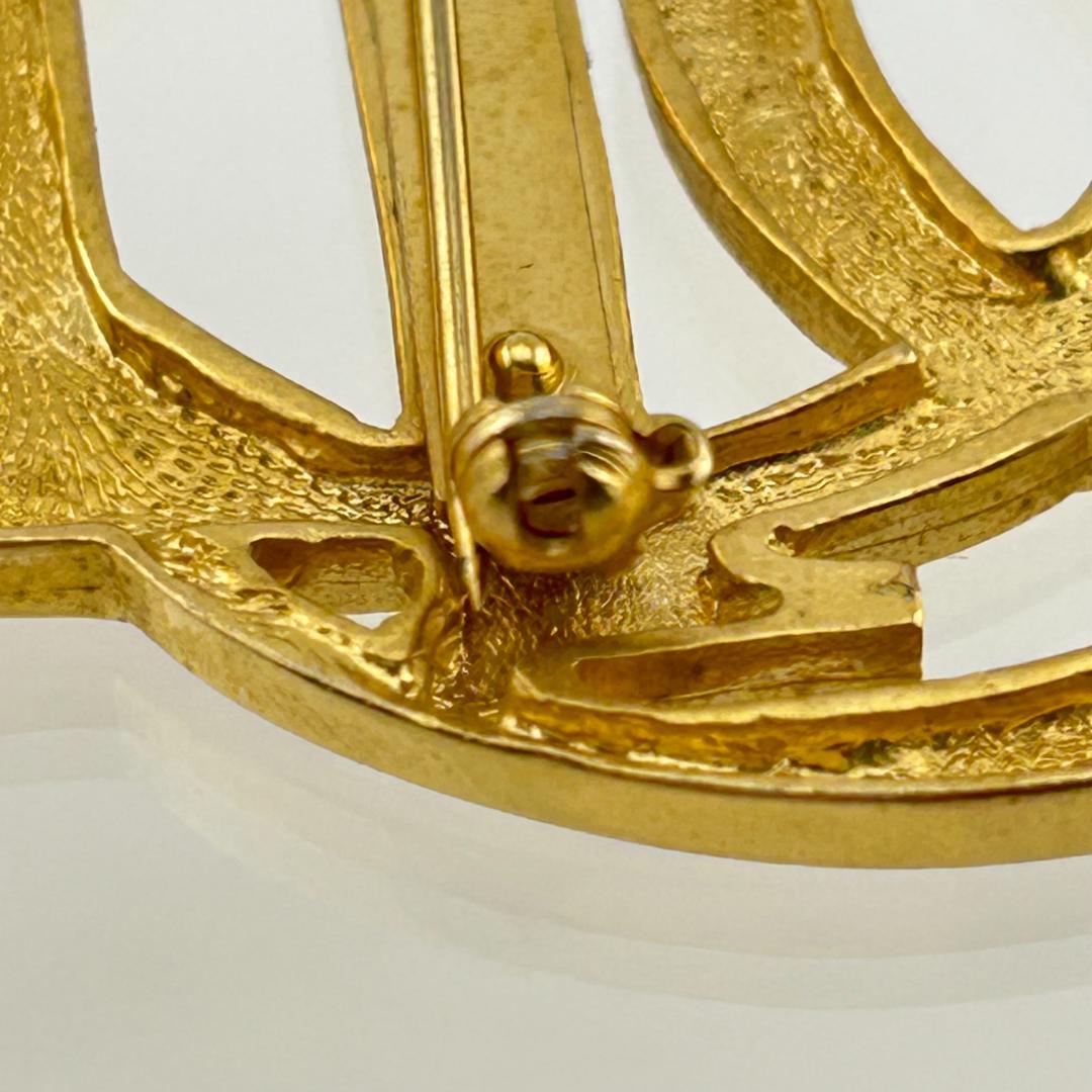 【美品】Christian Dior クリスチャンディオール CDロゴ ブローチ