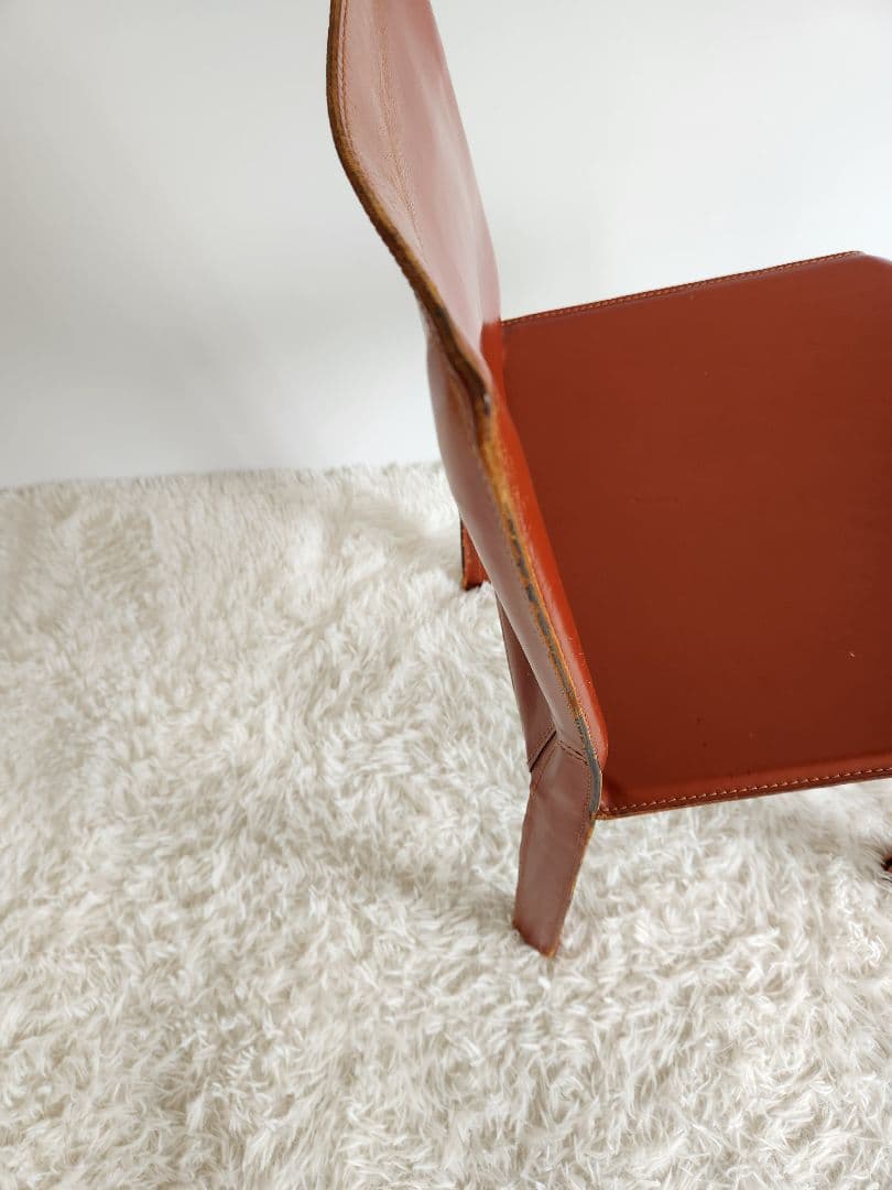 Cassina 412 CAB カッシーナ キャブチェア ダイニングチェア 赤茶