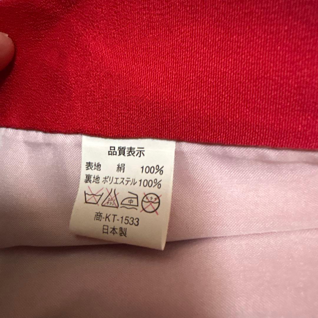 七五三 女の子 三歳 祝着 赤系 豪華友禅柄　正絹着物