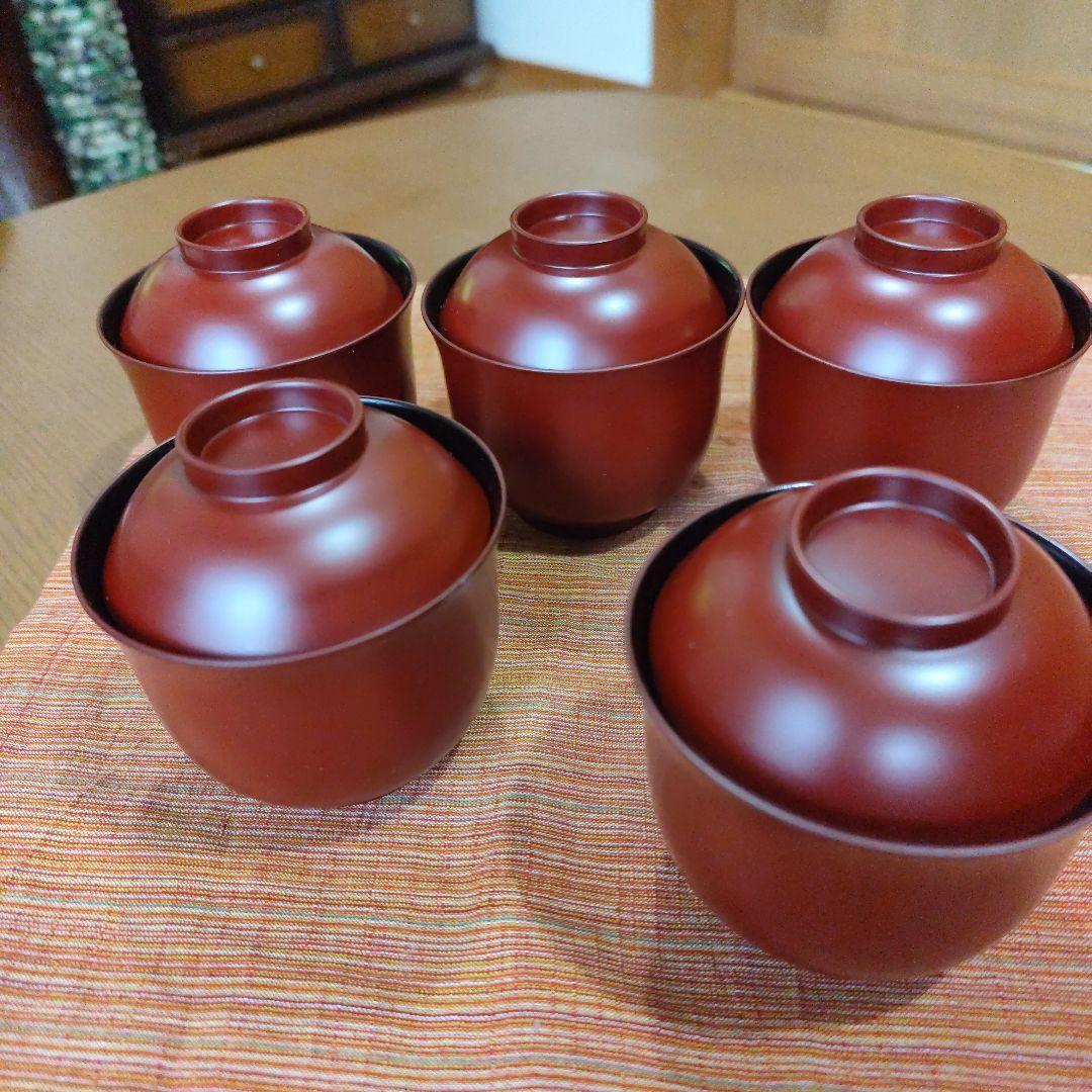 山中塗吸い物お椀　5客　桂寛