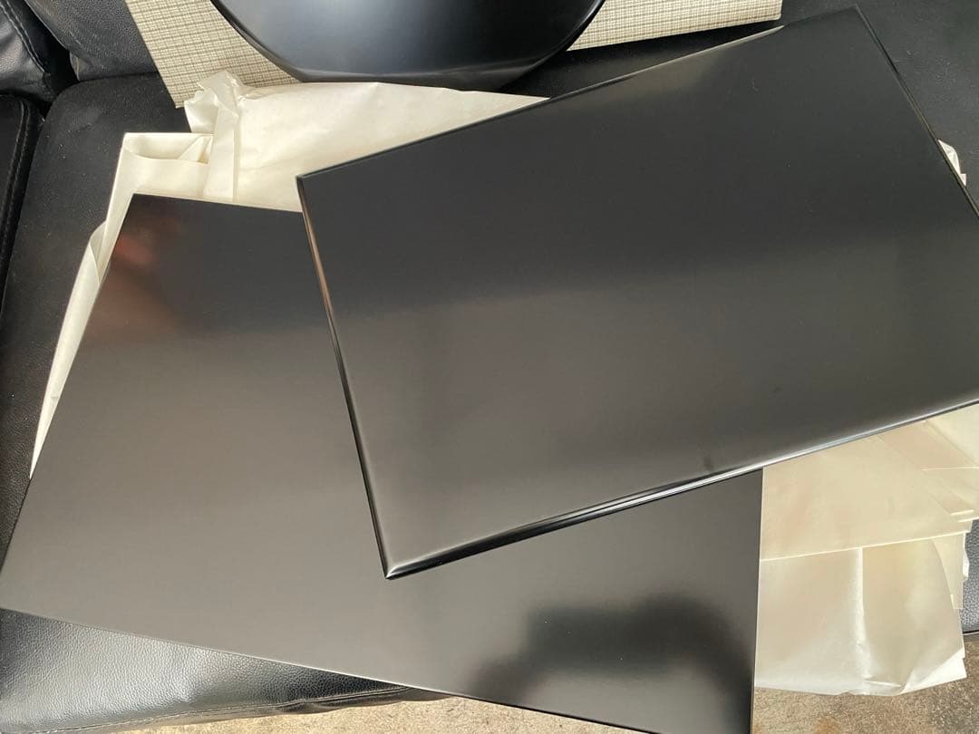 茶器／茶道具薄板（花入用敷板・花台）本漆三枚組敷板 （矢筈・角蛤・丸蛤)元箱付