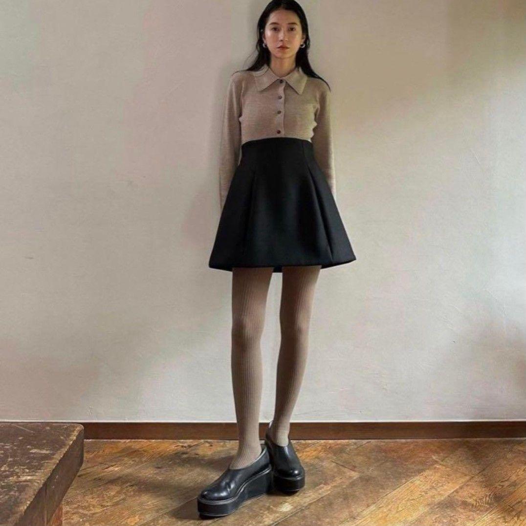 AWA様✨【近年モデル 松本恵奈着用】クラネ　ボリュームソールシューズ　牛革　黒