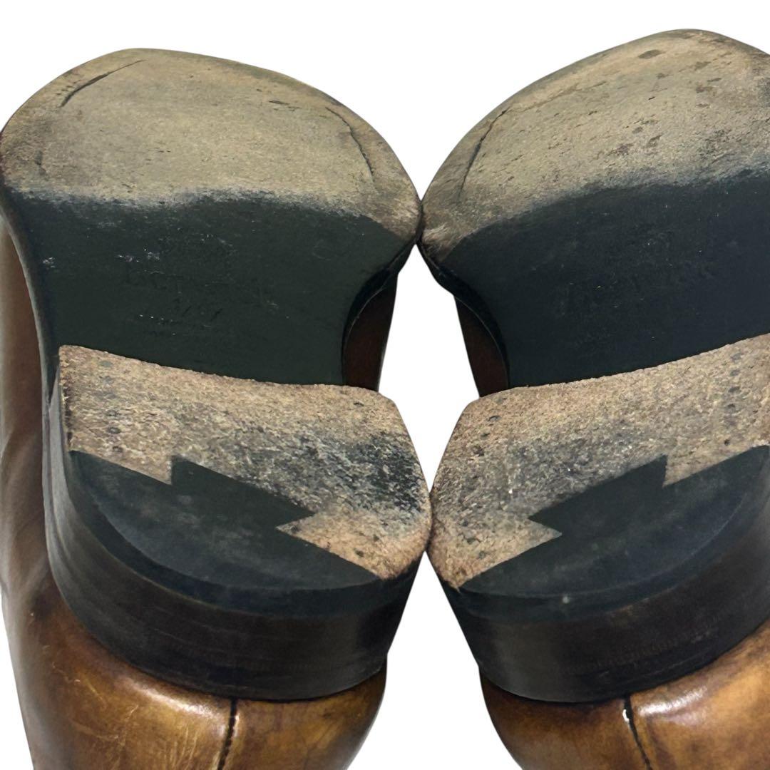 【美品】バーウィック ホールカットシューズ　アンティークブラウン 7.5