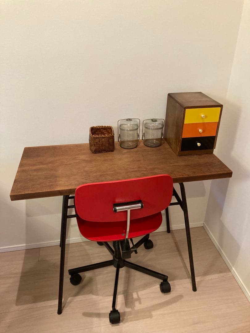 アイアン×無垢木製天板テーブル 作業台 デスク インダストリアルデザイン 工業系