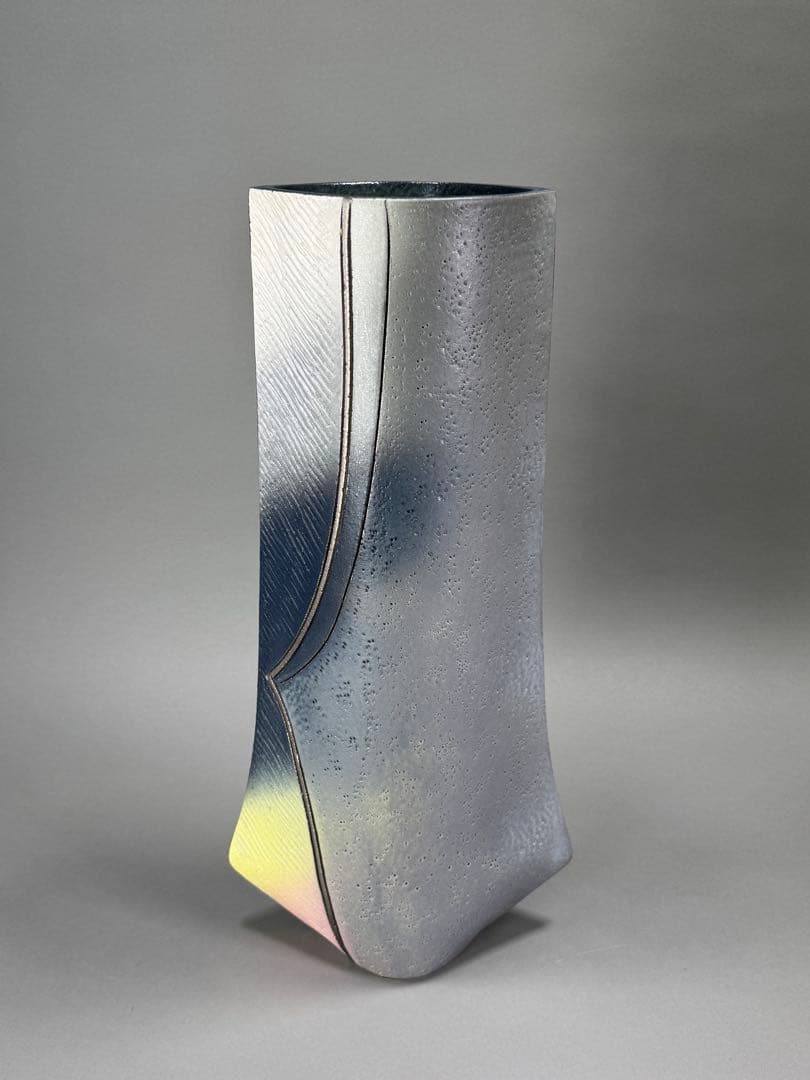 池坊　いけばな　清水焼　小林正明　陶器花器　華道具　高さ52cm 大作花器