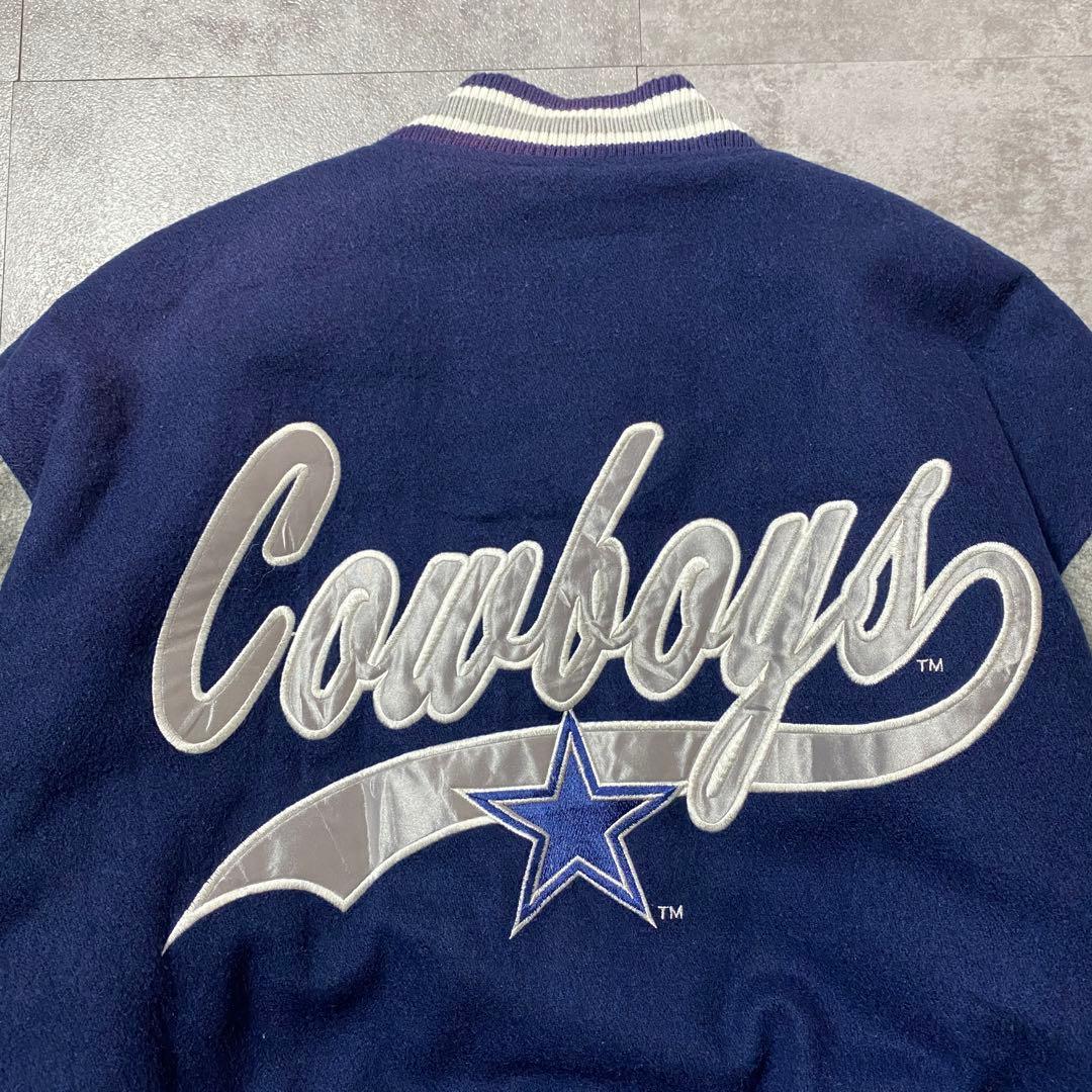 90's NFL ダラス・カウボーイズ　バックロゴ　ウール　中綿　スタジャン