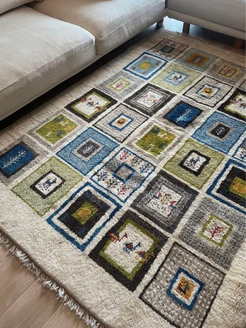 【専用】手織りギャッベ　美品！ 約200cm×150cm