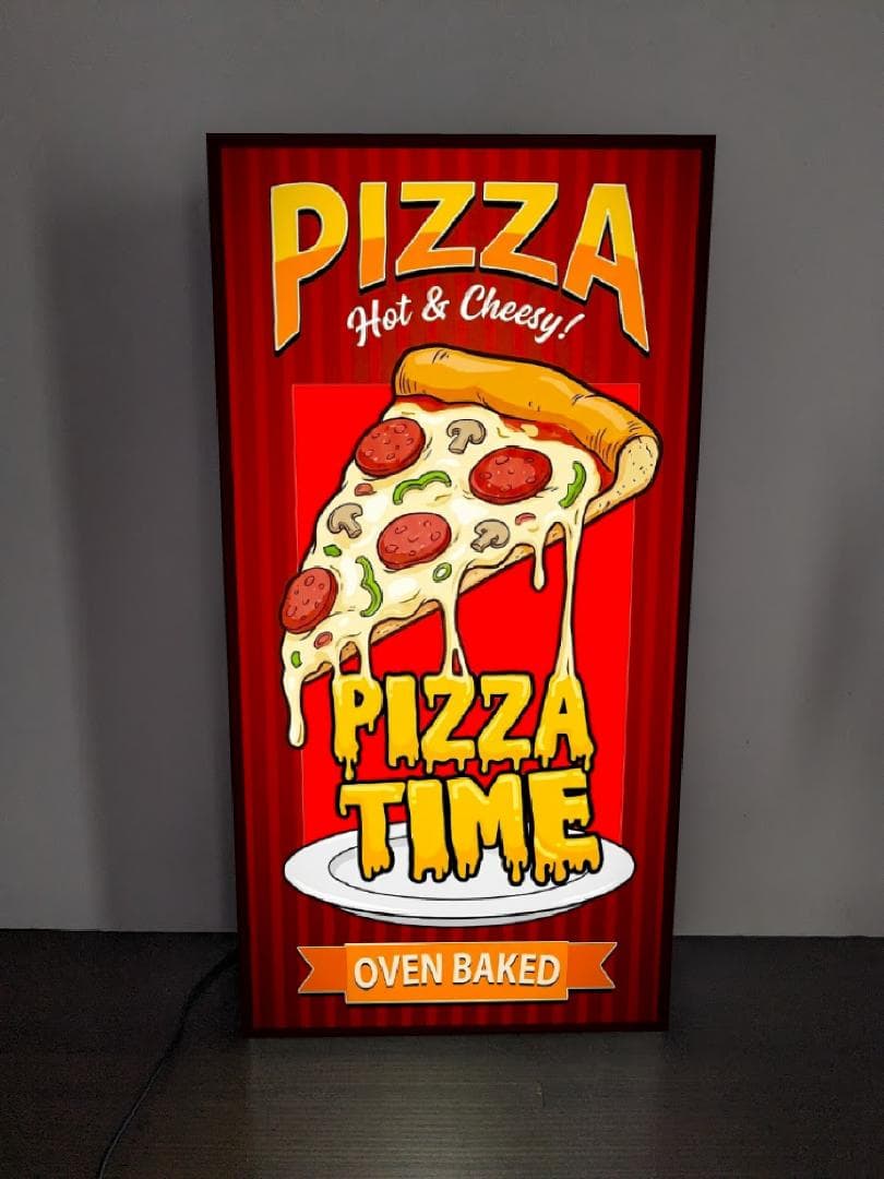 【Lサイズ】ピザ イタリアン パン 看板 置物 アメリカン雑貨 ライトBOX