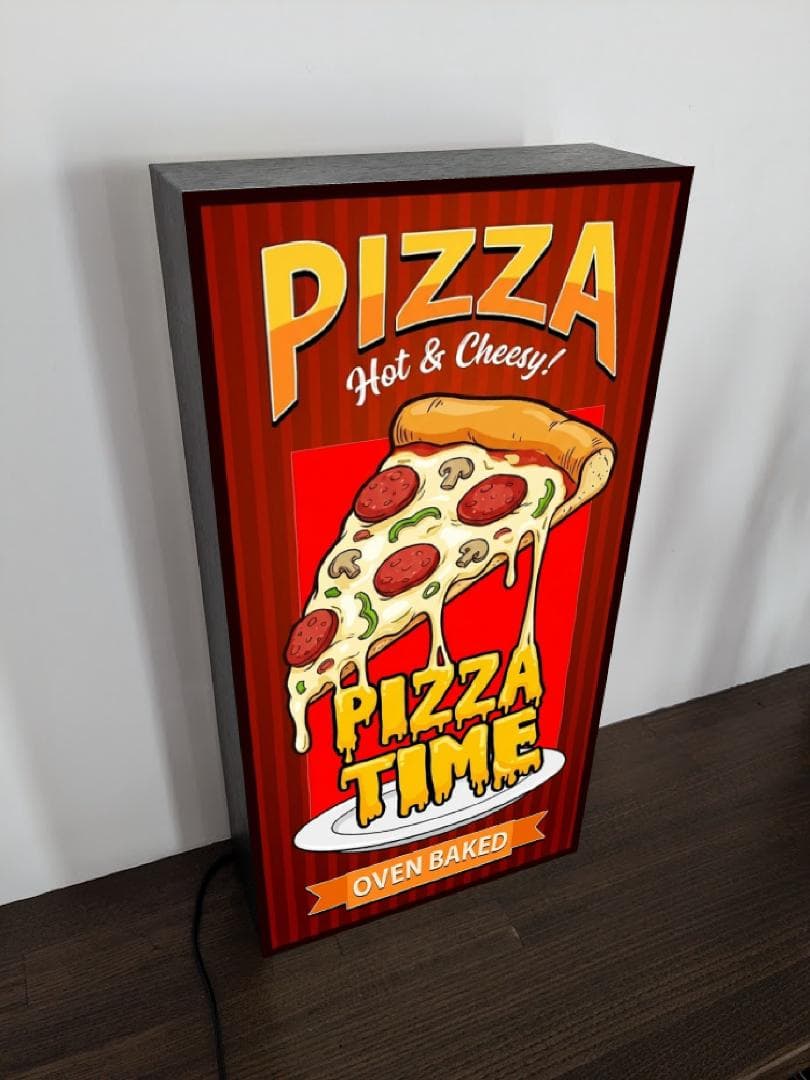 【Lサイズ】ピザ イタリアン パン 看板 置物 アメリカン雑貨 ライトBOX