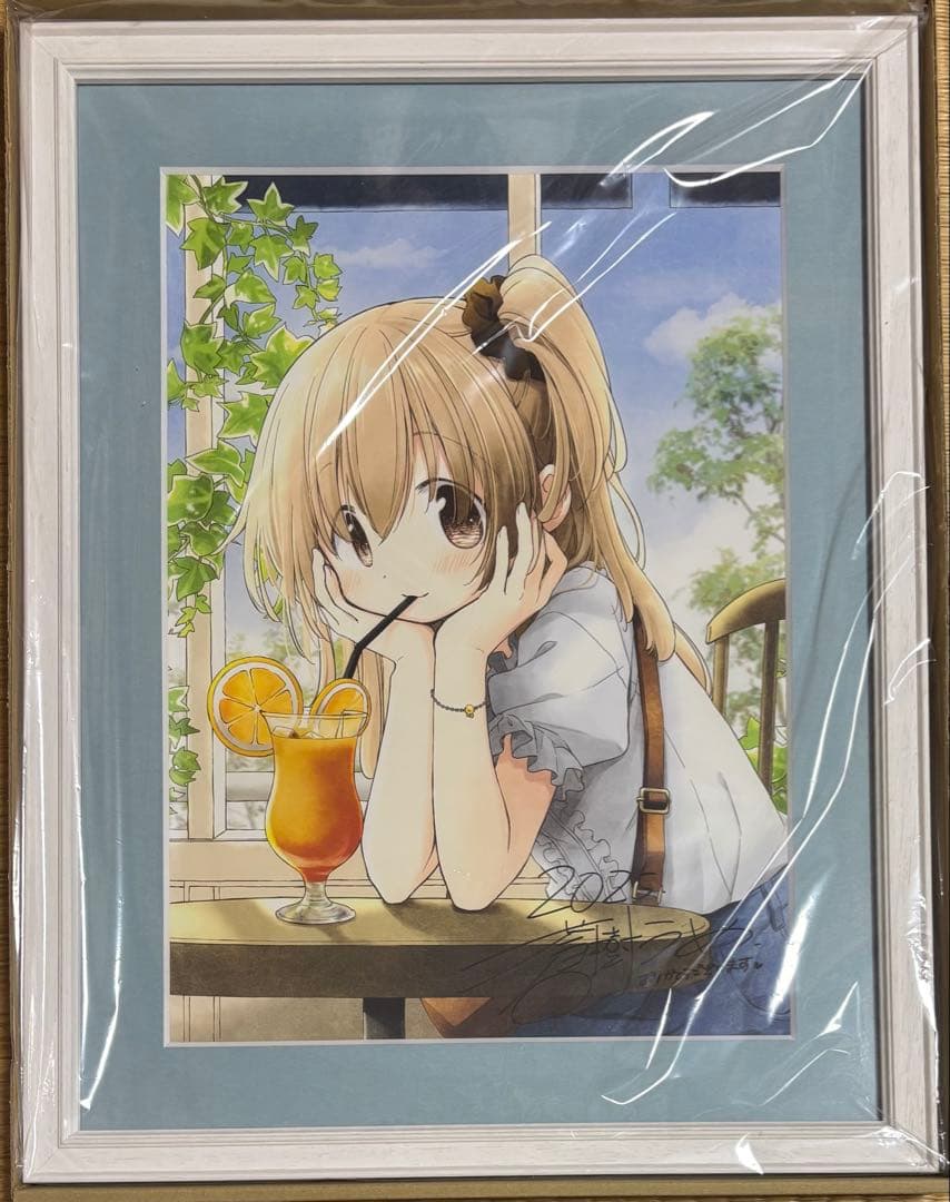 蒼樹うめ　直筆サイン入り　B4キャラファイングラフ　複製原画