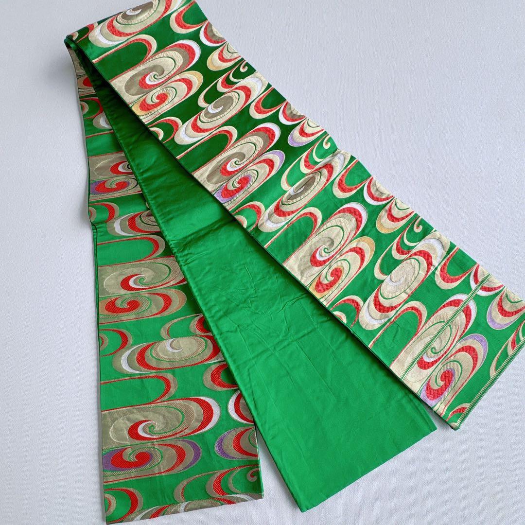 フルセット　七五三７歳女の子　着物　朱地　薄手　緑袋帯　小物セット　51919