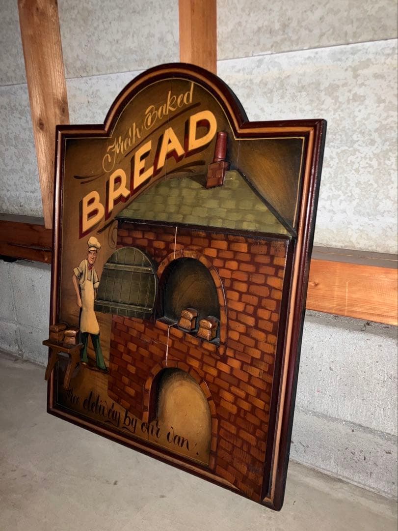 イギリス直輸入品　木製　Fresh Baked Bread 立体アート