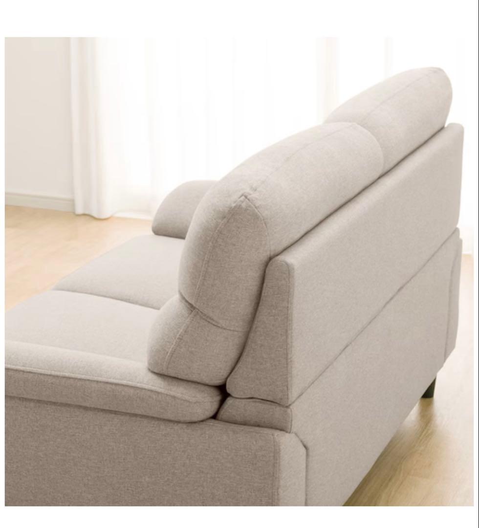 【送料込み】2人掛けソファ 布張り ファブリック グレー ベージュ