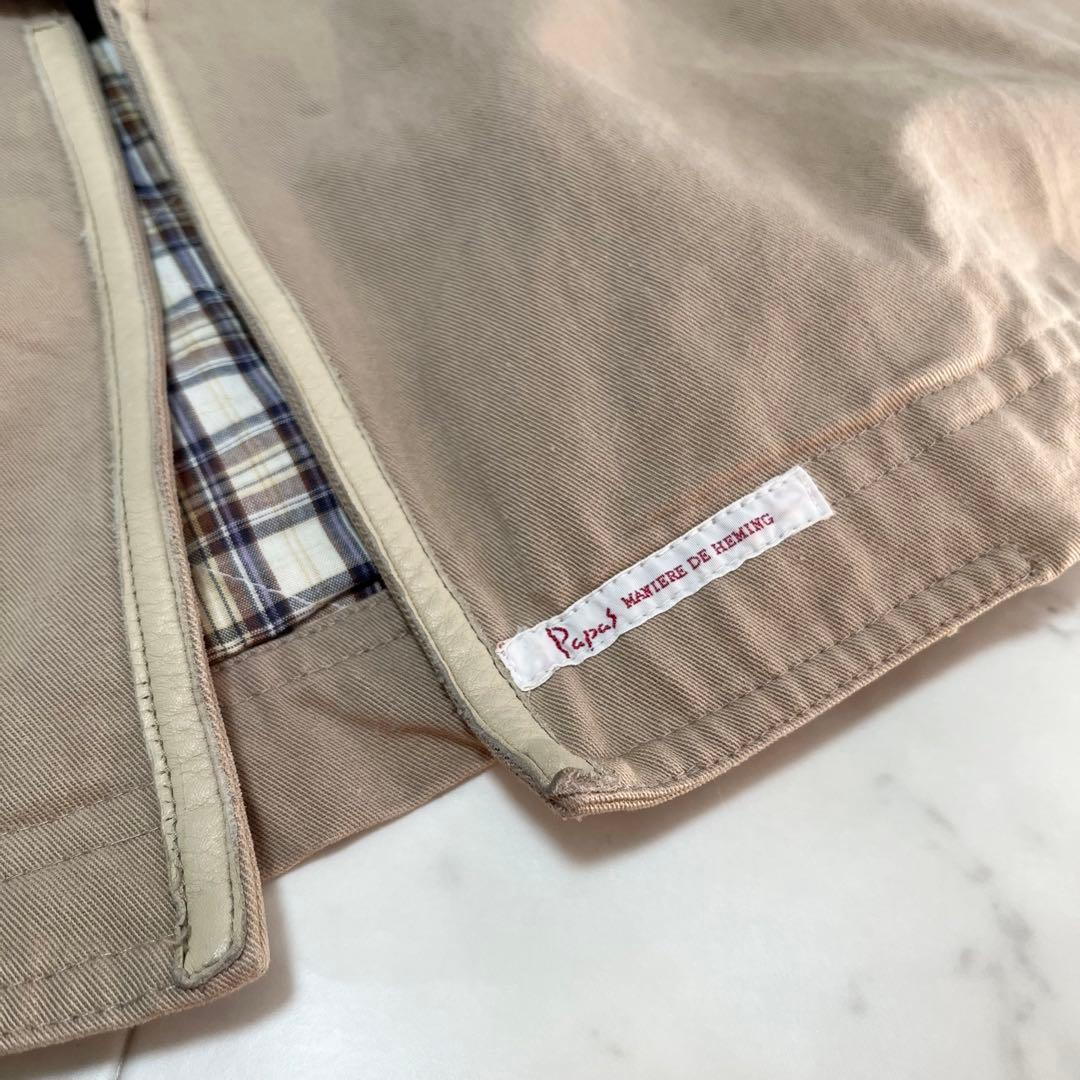 papas パパス モッズコート ミリタリージャケット ベージュブラウン M