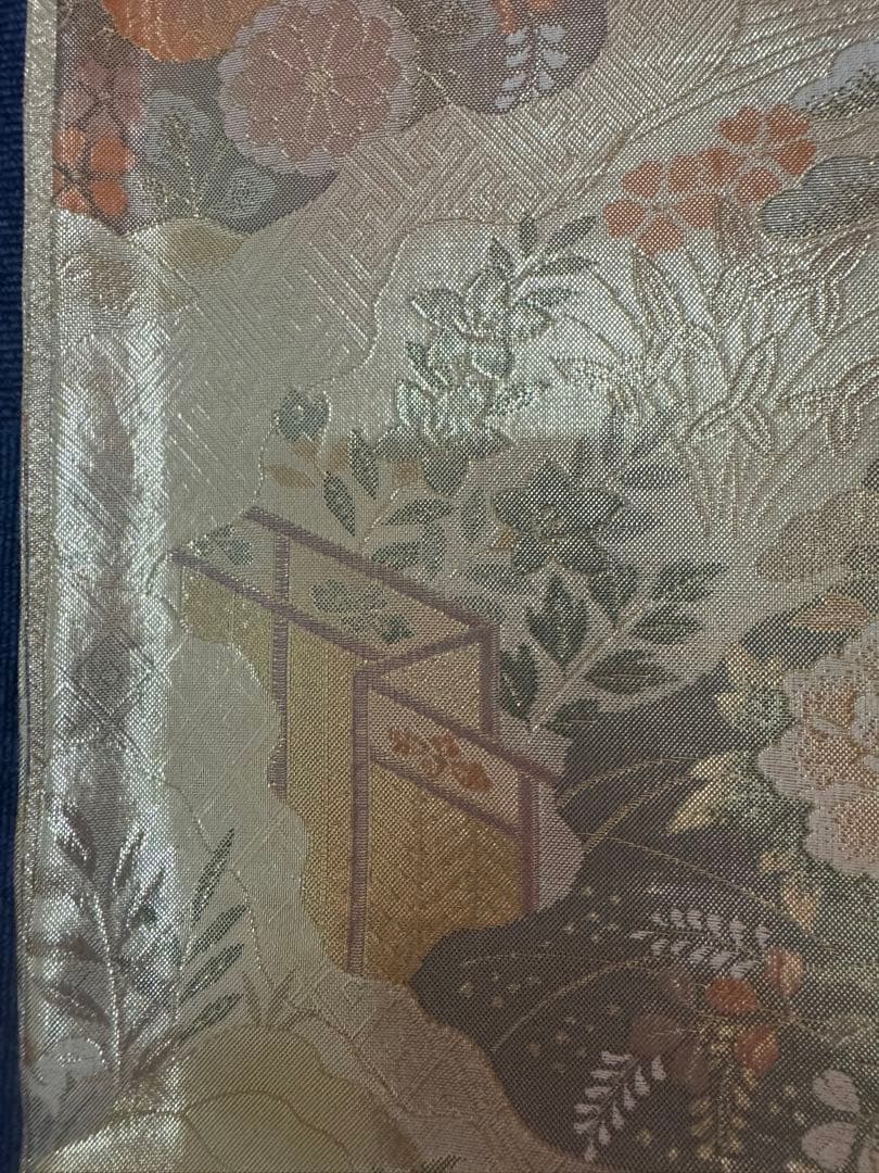 2689袋帯 古代彫金紋 西陣織 金糸　高級上質上品　約440cm 未使用