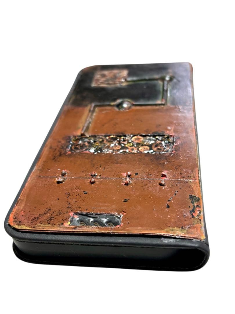 スチームパンクスペースギアBBさび塗装強化プレート手帳型ハンドメイドスマホケース