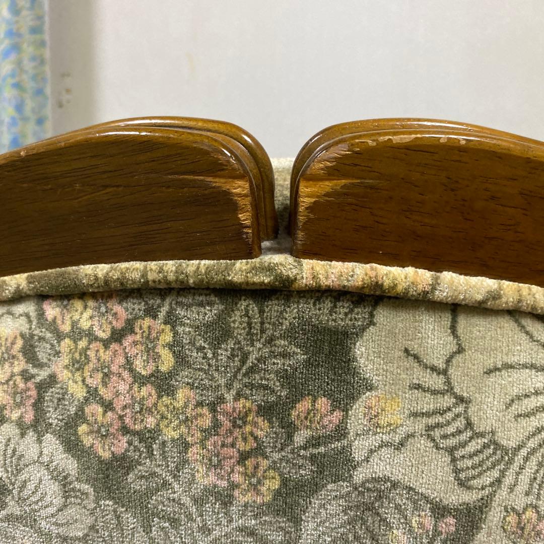 【希少ヴィンテージ】カリモク 1人掛けソファ 金華山コサージュグリーン