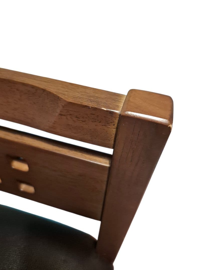 【和モダン】ダイニングチェア 2脚セット ダークブラウン PVCレザー スリム