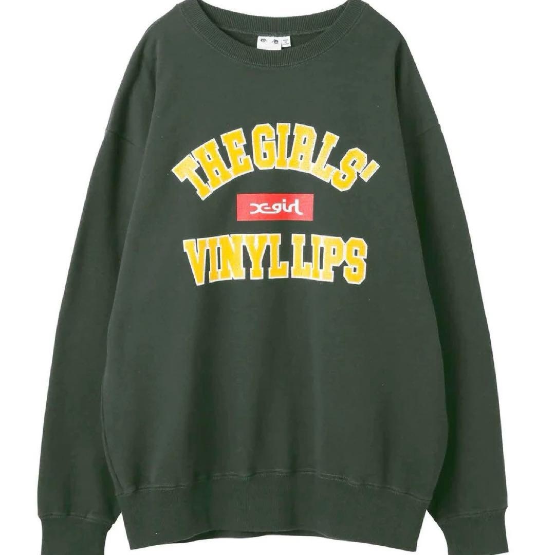 【新品】エックスガール ロゴ入りスウェット トレーナー チャコール