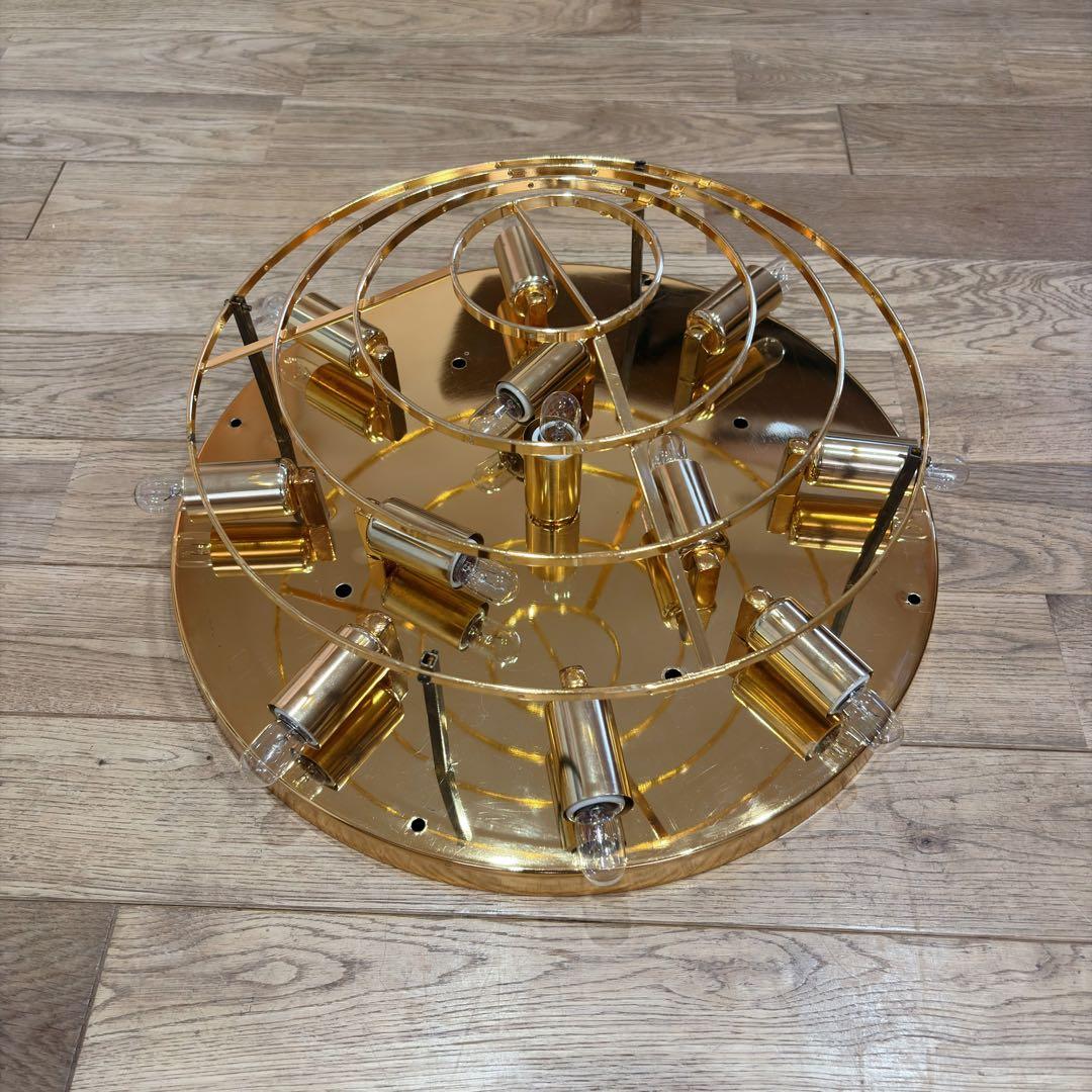 ②アンティーク・ガレ　シャンデリア　12灯 クリスタル　ゴールド　照明　リビング