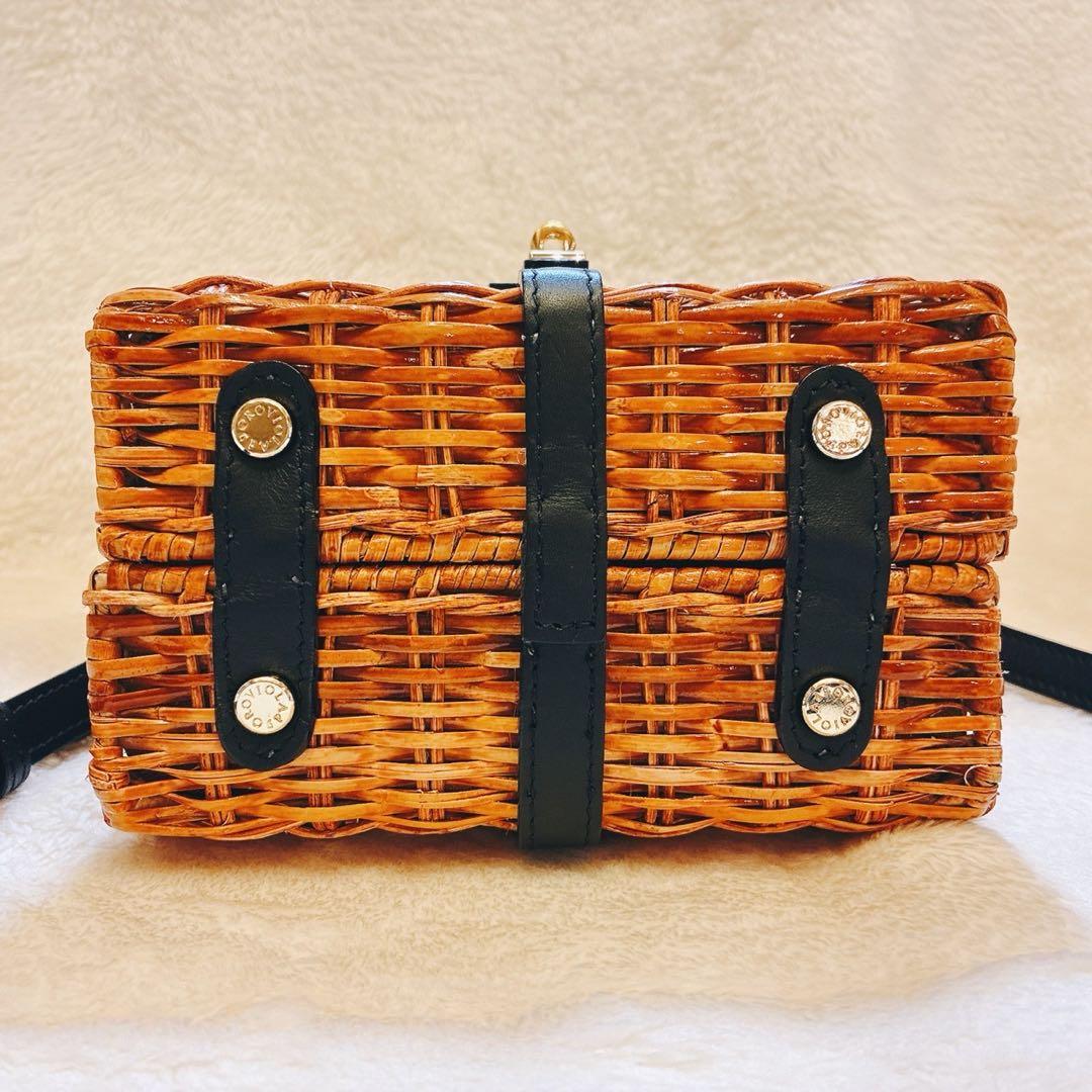 ヴィオラドーロ　2WAY　ターンロック　ラタン　牛革　ショルダーバッグ　MIRO