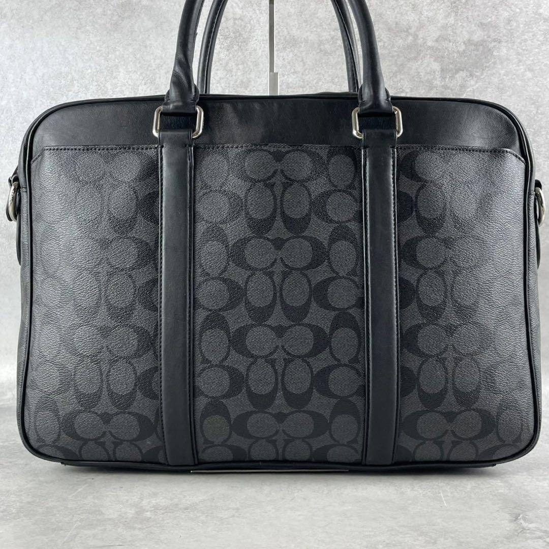 ✨美品✨コーチ　ビジネスバッグ　2way シグネチャー　クロスボディ　ブラック