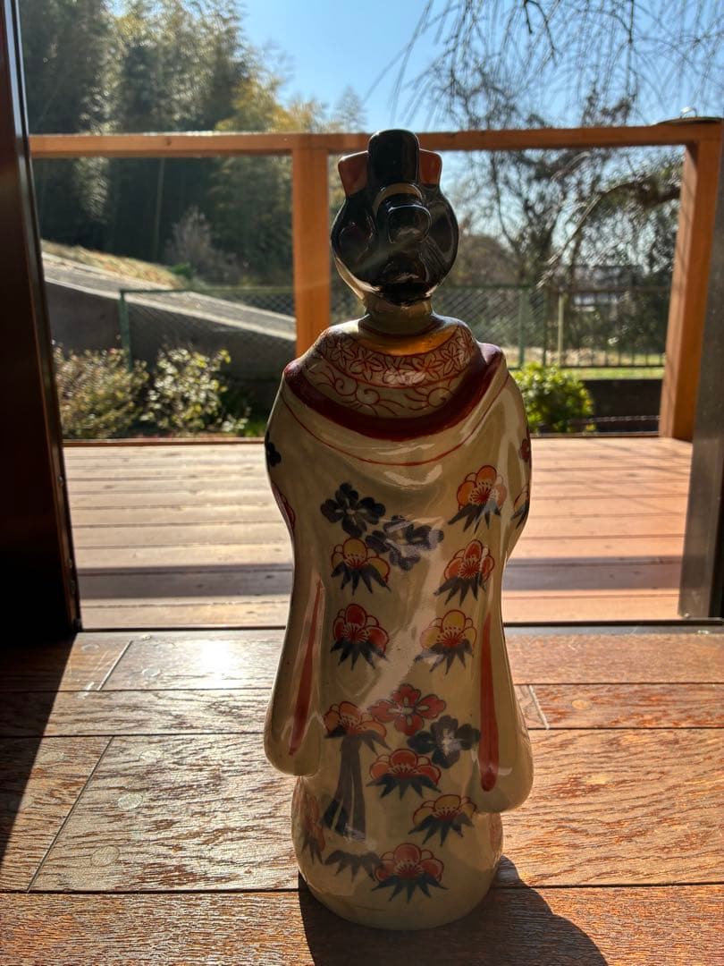 【修復有】アンティーク 陶器人形 着物美人 有田焼、円左エ門窯？時代物 置物