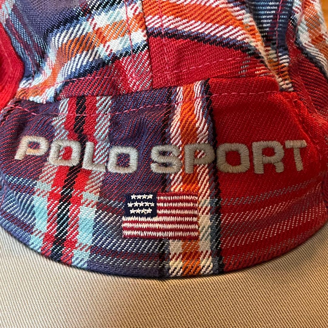 キャップ　5パネルキャップ　ヴィンテージキャップ　ポロスポ　90s