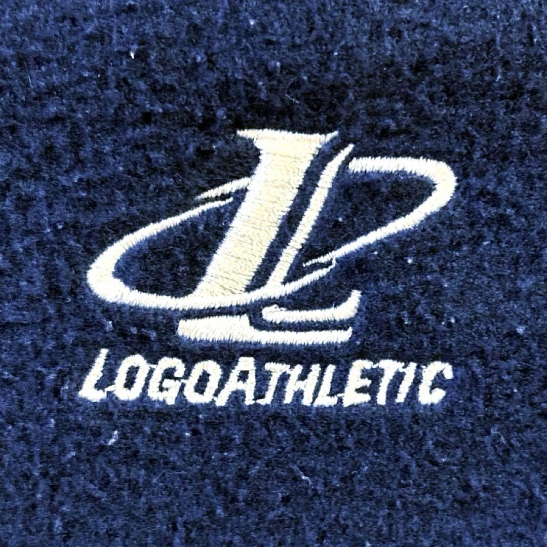 90s US古着　MLBインディアンス　ハーフジップフリース　M ネイビー　刺繍