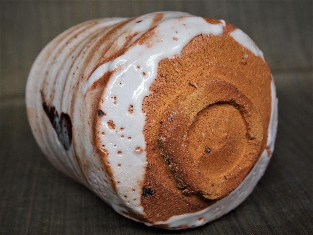 未使用★辻村塊【師＆父：辻村史朗】★志野茶碗★共箱・共布