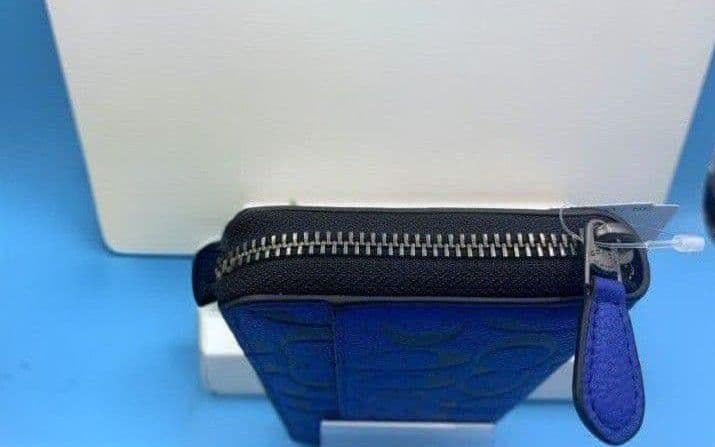 新品未使用コーチ長財布シグネチャーロングジップブルーレディースメンズ送料無料