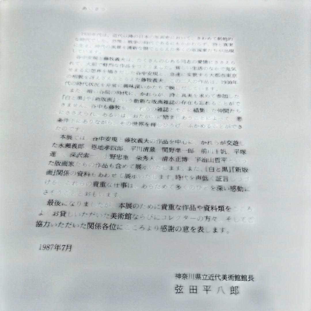 谷中安規と藤牧義夫を中心として　1930年代の版画家たち　1987年 SC