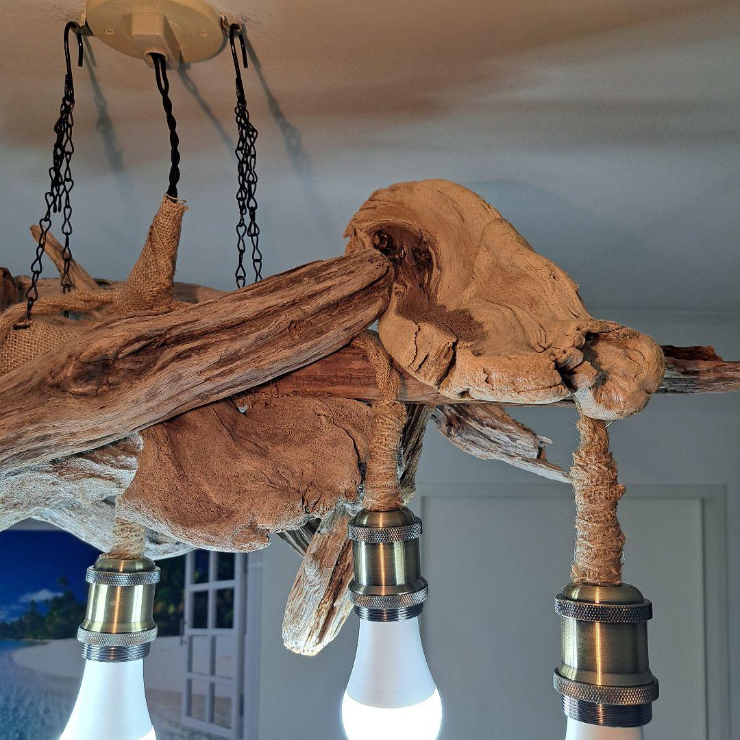 流木インテリア　LED6灯付　ヴィンテージソケット　6～15帖　リビングにどうぞ