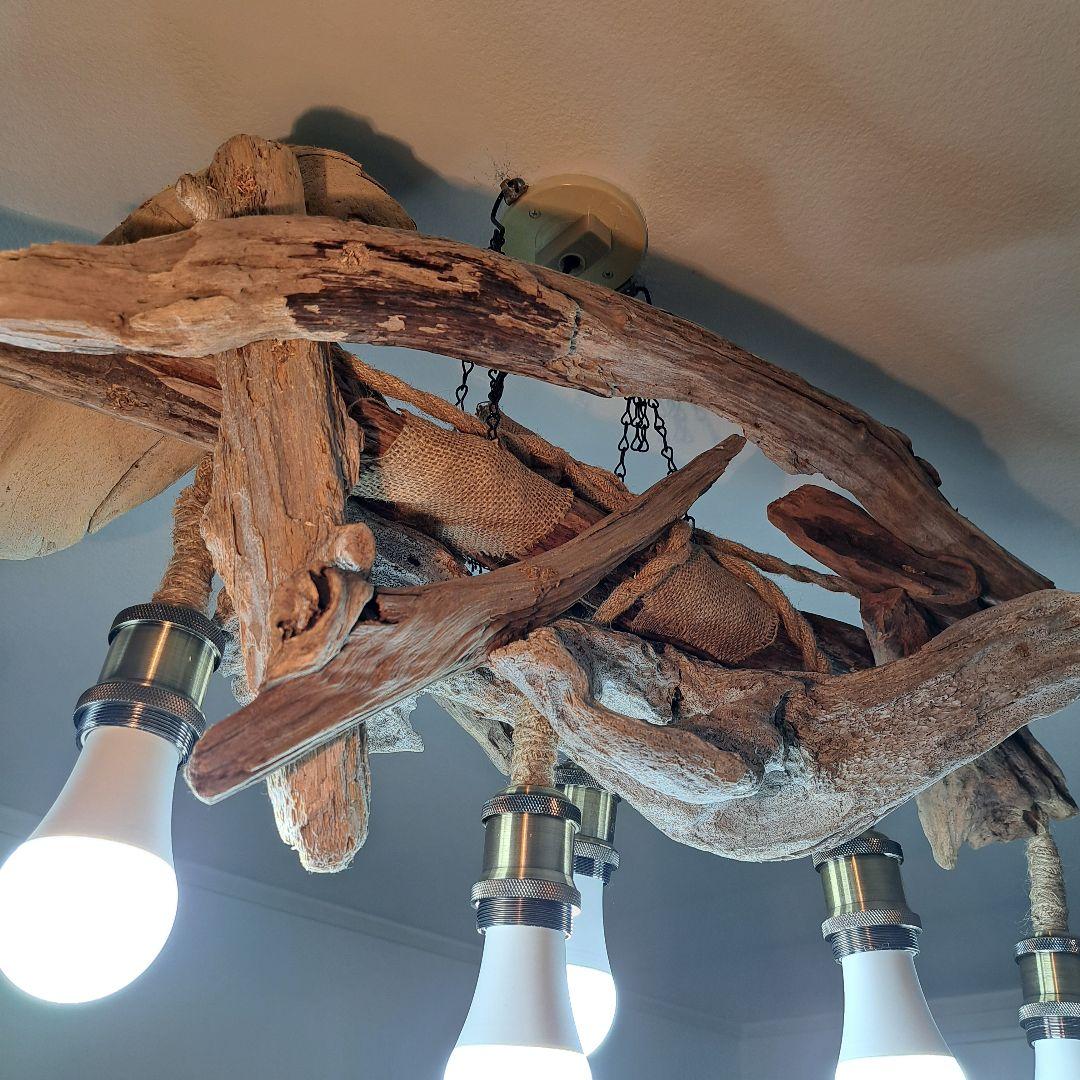 流木インテリア　LED6灯付　ヴィンテージソケット　6～15帖　リビングにどうぞ