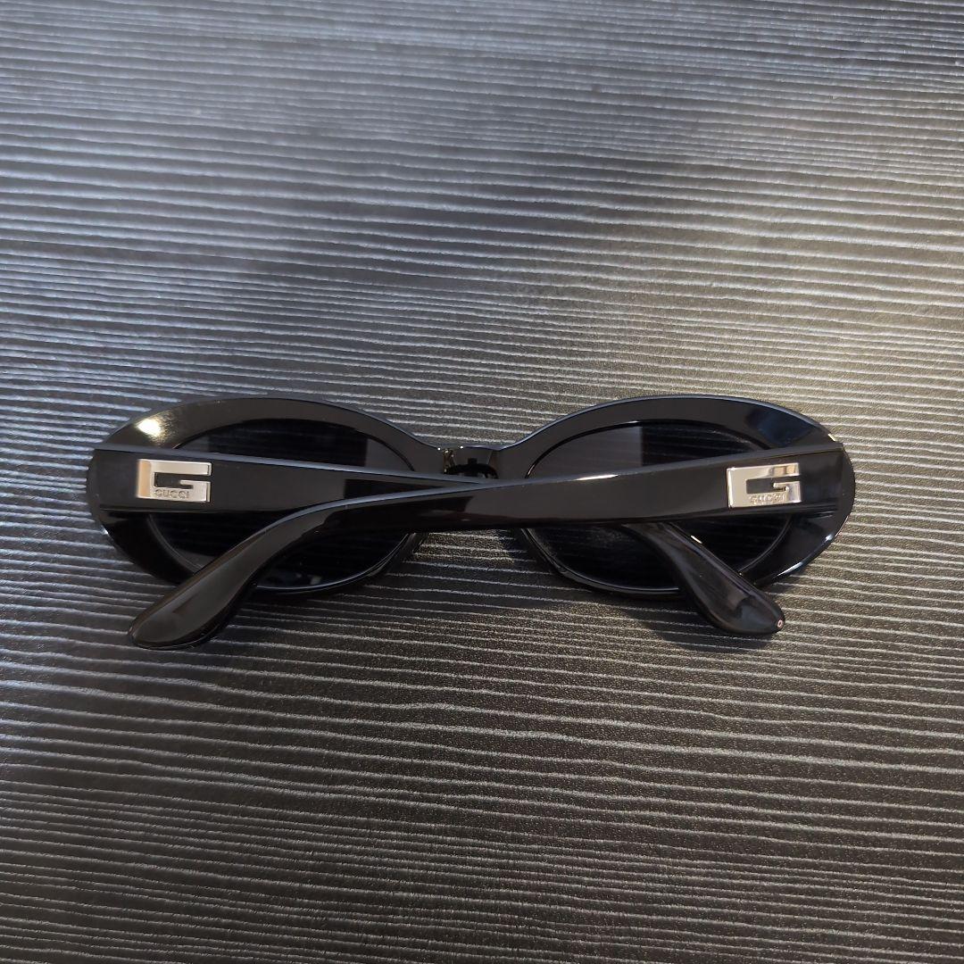 GUCCI イタリア製 Gロゴ装飾スリムオーバルレディースサングラス度無し